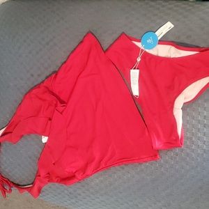 Red Cupshe Tankini Bikini
